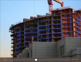 Bounding box of work progress in a construction site