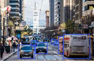 Bounding box of cars on the road